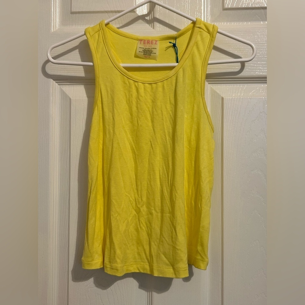 NWT Zara Terez sunshine yellow racer back basic tank. Girls size 10/12